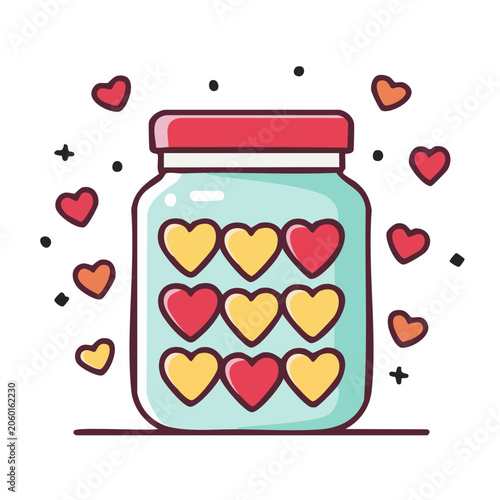 Flat design heart lock vector illustration