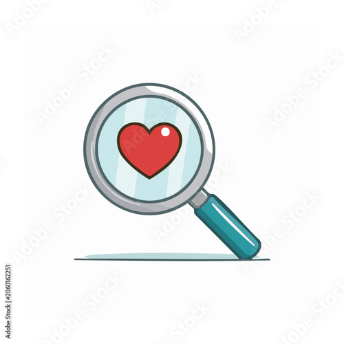 Flat design heart with stethoscope icon