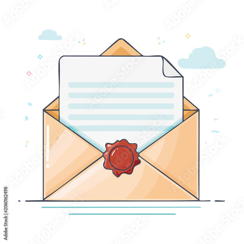 3D render of laptop with heart and clouds
