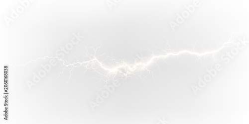Foto High voltage yellow lightning bolt isolated on transparent background PNG