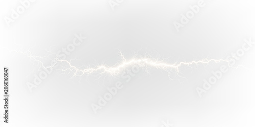 Tableau sur toile Abstract yellow thunderstorm lightning effect with glowing electric sparks PNG