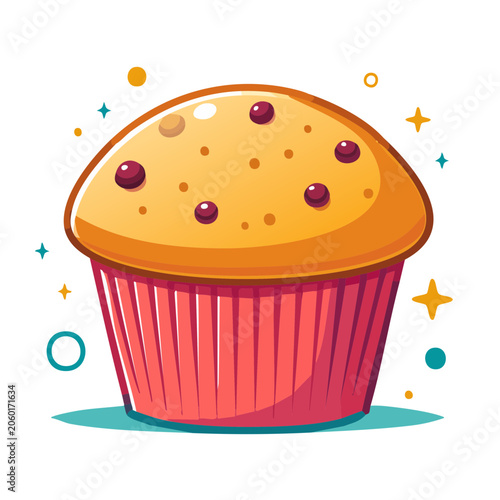 Flat design basket with berries isolated