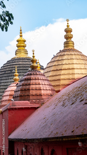 Vertical photo of Maa Kamakhya Temple with blue sky in Guwahati Assam 2