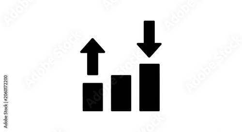 Obraz na plátně Bar chart displaying fluctuating financial performance trends indicates market volatility and the need for strategic analysis in business growth planning and economic reporting for corporate success
