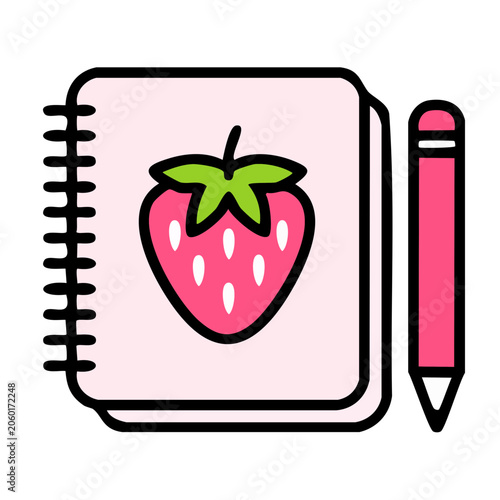 Pink heart with green leaf vector icon