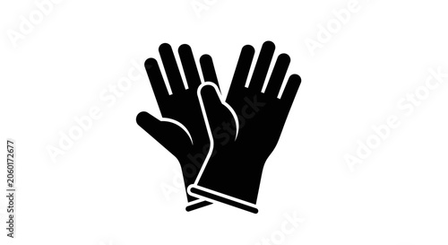 Fotografía Gloves icon signifies industrial safety, hygiene, and protective equipment necessary for maintaining clean and secure working conditions in various professional environments and laboratories