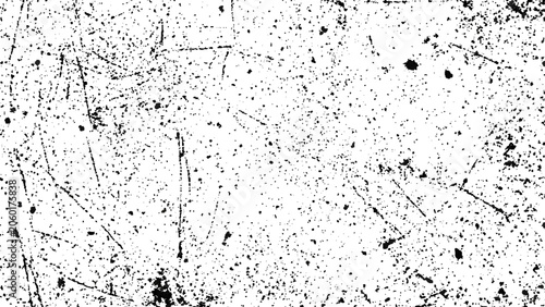Obraz na płótnie white grunge texture with chaotic black scratches and speckles forming distresse