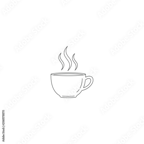 Steaming hot coffee cup