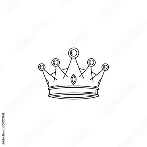 Black line drawing of a crown