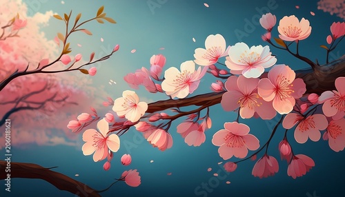 Branch Of Cherry Blossom Tree Ai Generated