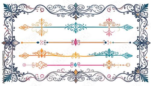 Colorful ornate arrow designs collection.