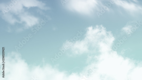 Bild auf Leinwand Serene sky with fluffy clouds desktop wallpaper
