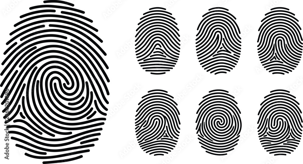 Foto Fingerprint Identification and Biometric Security Collection with Digital Authen