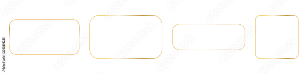 Foto Golden rectangular frames with rounded corners