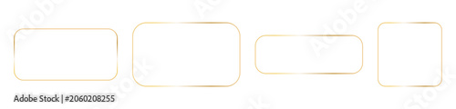 Konstfotografi Golden rectangular frames with rounded corners