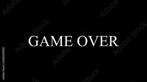 Game Over Text Animation on Black Background