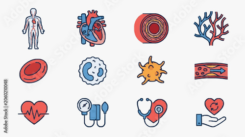 Fotografía Medical Icons Representing Human Anatomy and Health.