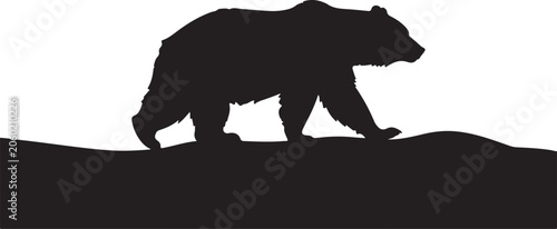 Black bear silhouette, walking bear, animal icon, wildlife symbol