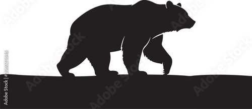 Black bear silhouette, walking bear icon, wildlife symbol