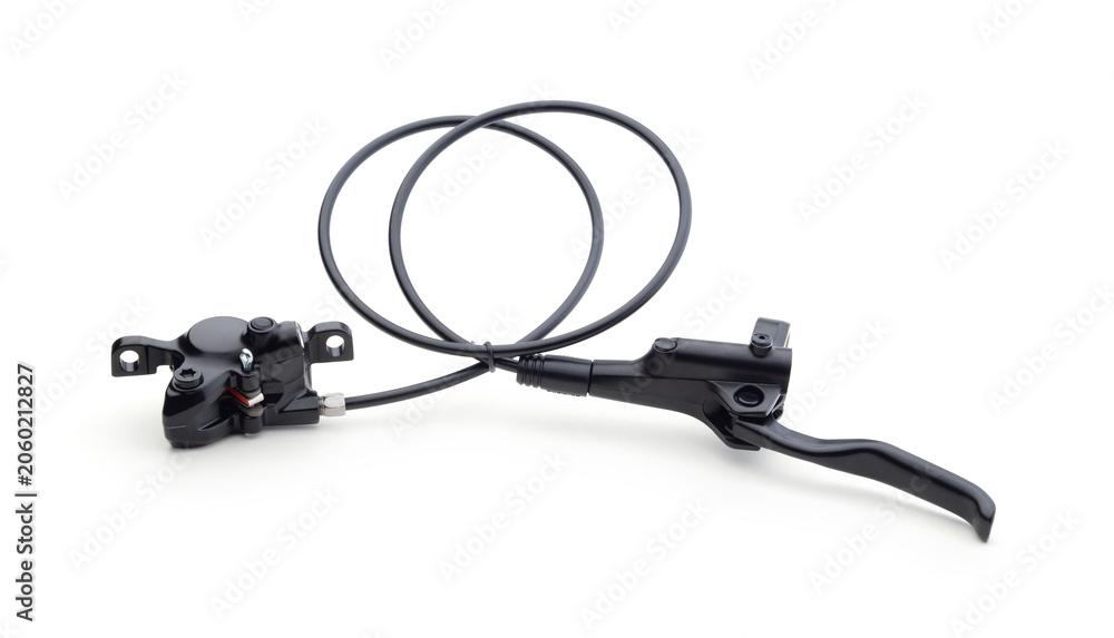 Naklejka premium Bicycle brake system isolated on white.