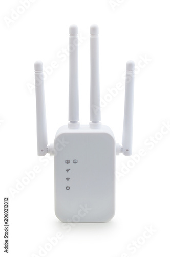 Wi-Fi repeater isolated on white.