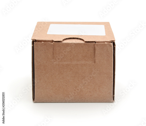Cardboard box isolated on white.