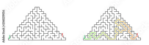 Pyramid Shaped Maze Puzzle with Geometric Path Finding Challenge