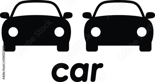 Car Icon Collection with Front View Automobile Symbols for Transportation, Automotive Services, Traffic, and Vehicle Design Projects