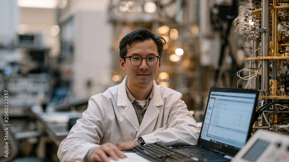 Obraz premium Atomic clock calibration chamber where precision metrology specialists in static free environments align cesium frequency standards used by global navigation satellite systems
