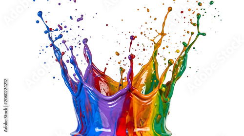 colorful splashes on white