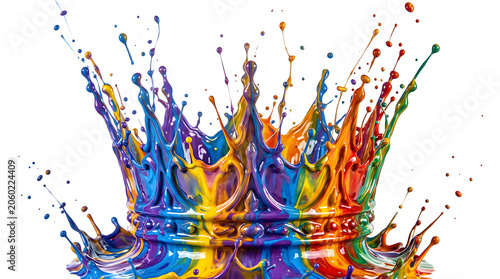 colorful splashes on black background