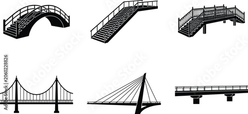 Canvastavla Bridge and staircase silhouette collection featuring architectural structures an