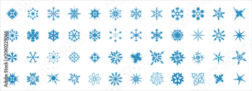 Photos Snowflake Isolated set, Snowflakes collection elements vector bundle set