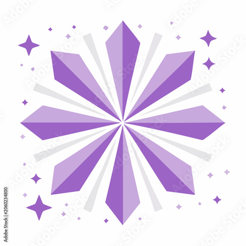 Abstract Purple Starburst with Sparkles