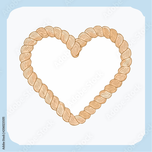 Heart shape made of braided rope