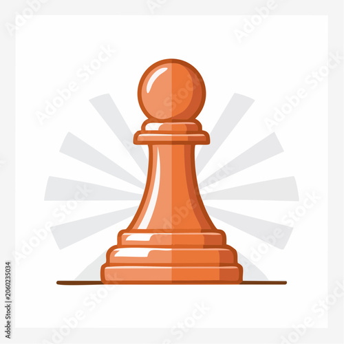 Orange Chess Pawn Illustration
