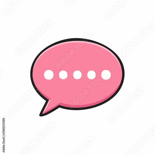 Pink Speech Bubble with Ellipsis
