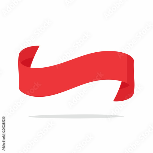 Red Ribbon Banner with Shadow
