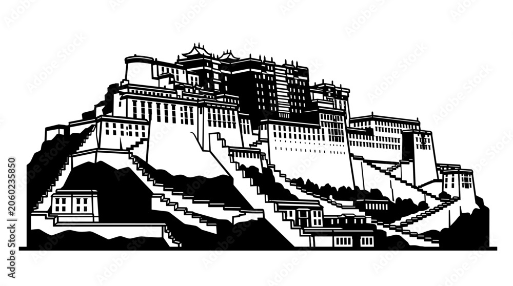 Fototapeta premium Potala Palace Tibet Landscape.