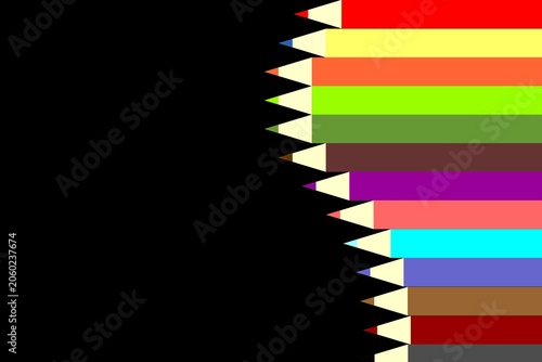 Colorful Palette of Sharpened Pencils Symbolizing Creativity and the Endless Possibilities of Art and Design
