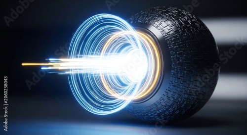 Tire with glowing wheel speed motion.