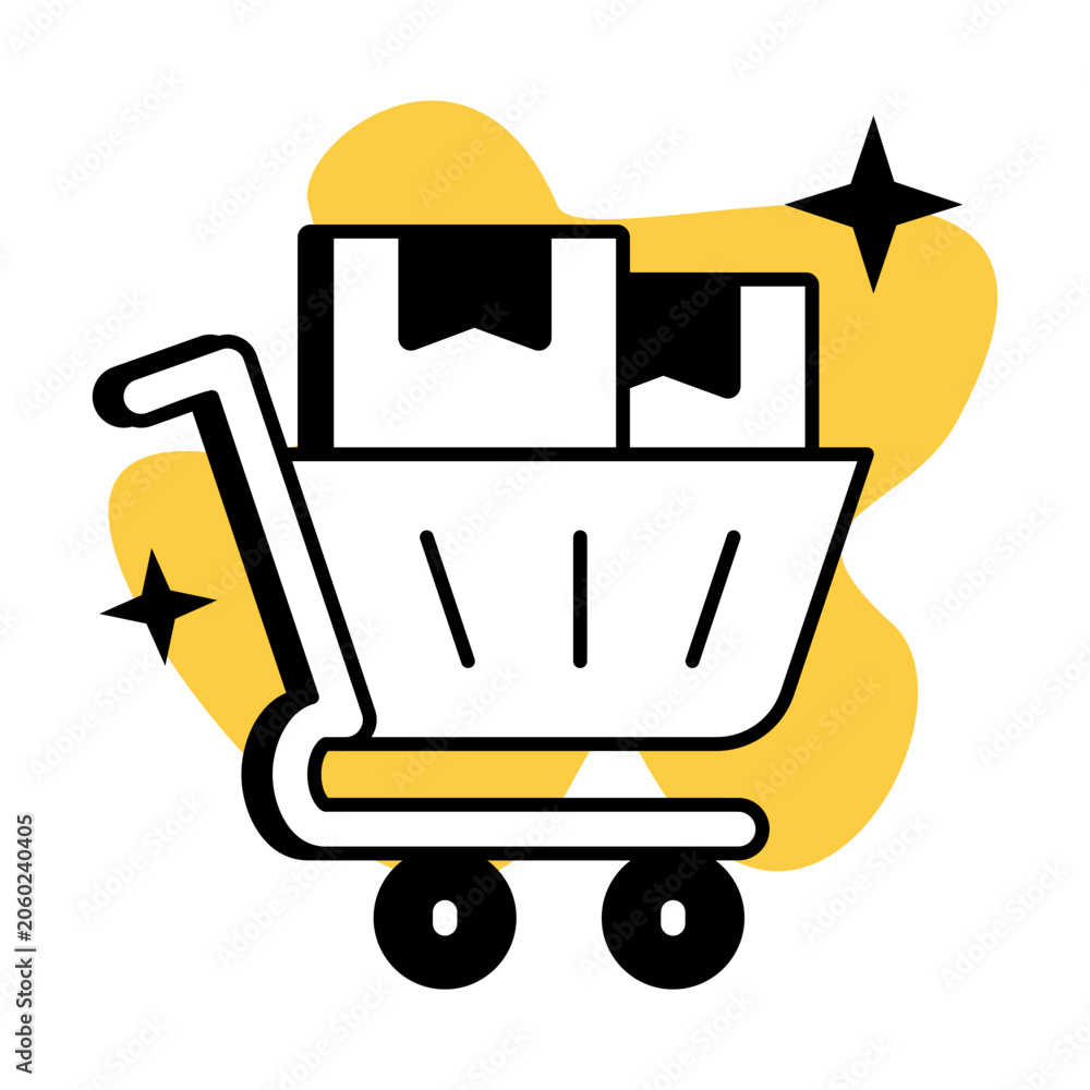 Fototapeta premium Digital Shopping Cart Illustration