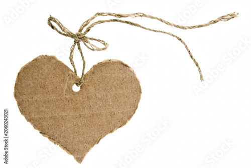 Konstfotografi Heart Shaped Cardboard Tag with Twine String