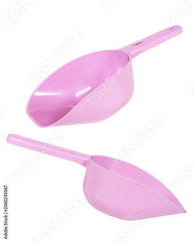 Pink Plastic Pet Food Scoop and Large Capacity Utility Feed Shovel Set