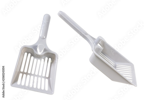 Gray Plastic Cat Litter Scoop and Sifter Set for Pet Waste Clean Up