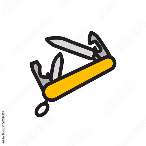 Vector multi tool icon. Flat illustration of army knife isolated on white background. Icon vector illustration sign symbol.