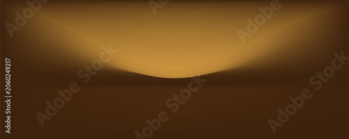 Golden brown gradient limbo background, glowing sunset reflection, elegant metallic shimmer, soft smooth mesh studio room, luxurious abstract vector wallpaper, warm light horizon