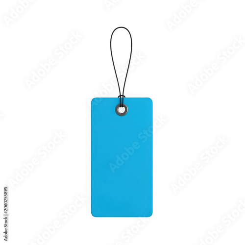 Blue tag with a metal loop