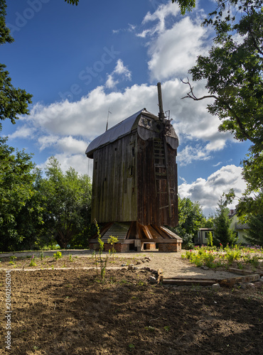 An eighteenth-century wooden windmill in Drewica. Żuławy, northern Poland.