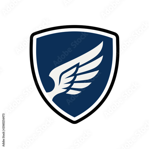 Modern Winged Shield Emblem Logo Vector Design